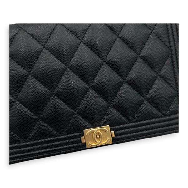 Boy Wallet On Chain Black in Caviar Leather, Gold hardware - Image 9