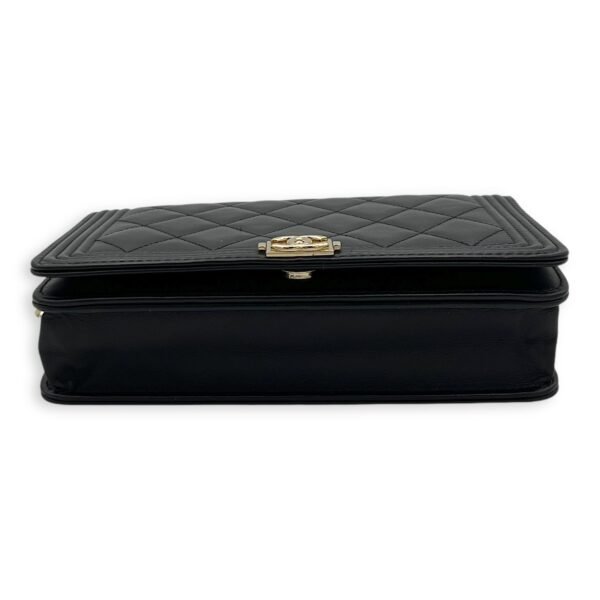 Boy Wallet On Chain Black in Lambskin, Gold hardware - Image 5