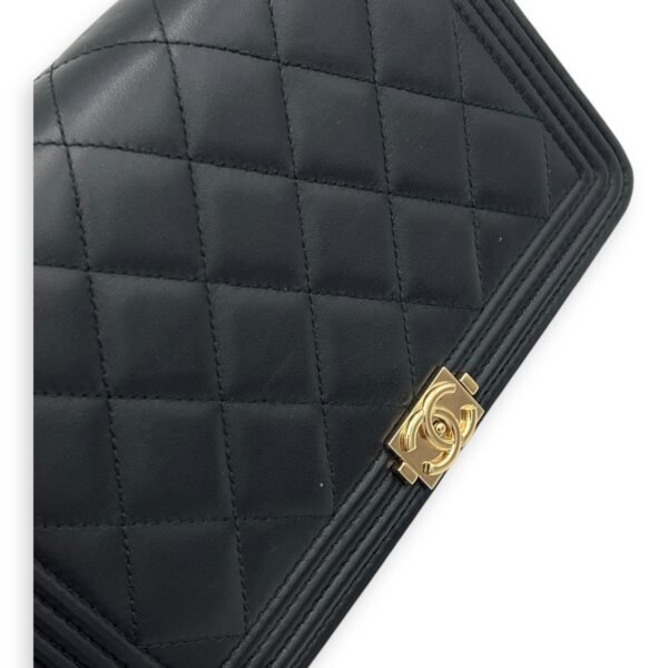 Boy Wallet On Chain Black in Lambskin, Gold hardware - Image 7