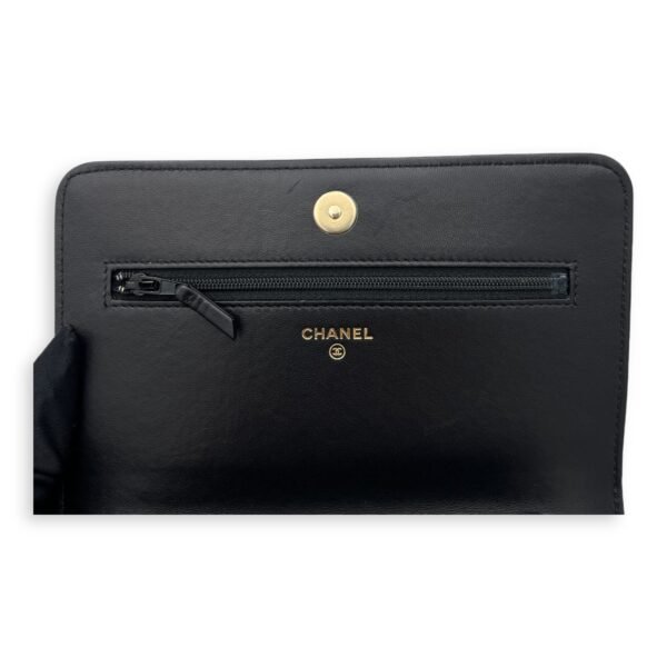 Boy Wallet On Chain Black in Lambskin, Gold hardware - Image 8