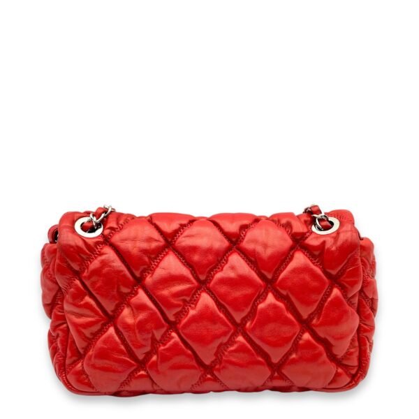 Bubble Quilt Red Shoulder Bag in Lambskin, Palladium hardware - Image 2