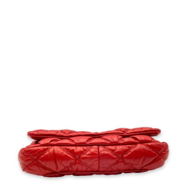 Bubble Quilt Red Shoulder Bag in Lambskin, Palladium hardware - Image 5