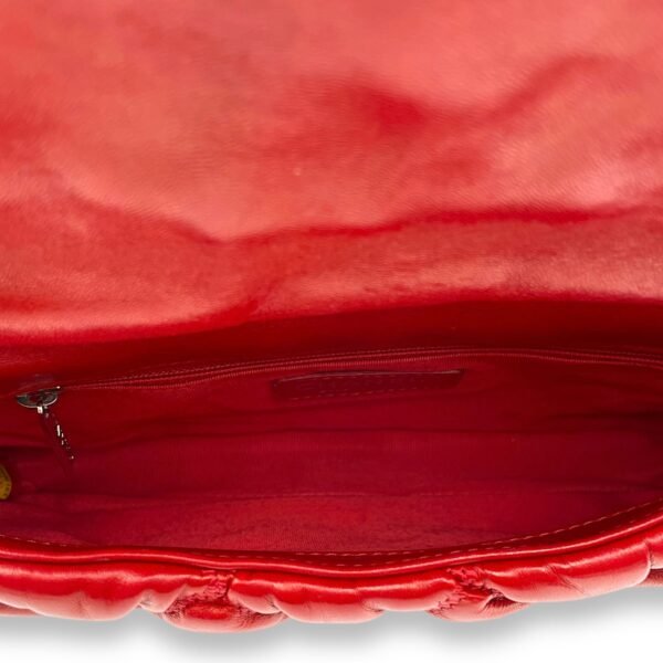 Bubble Quilt Red Shoulder Bag in Lambskin, Palladium hardware - Image 6