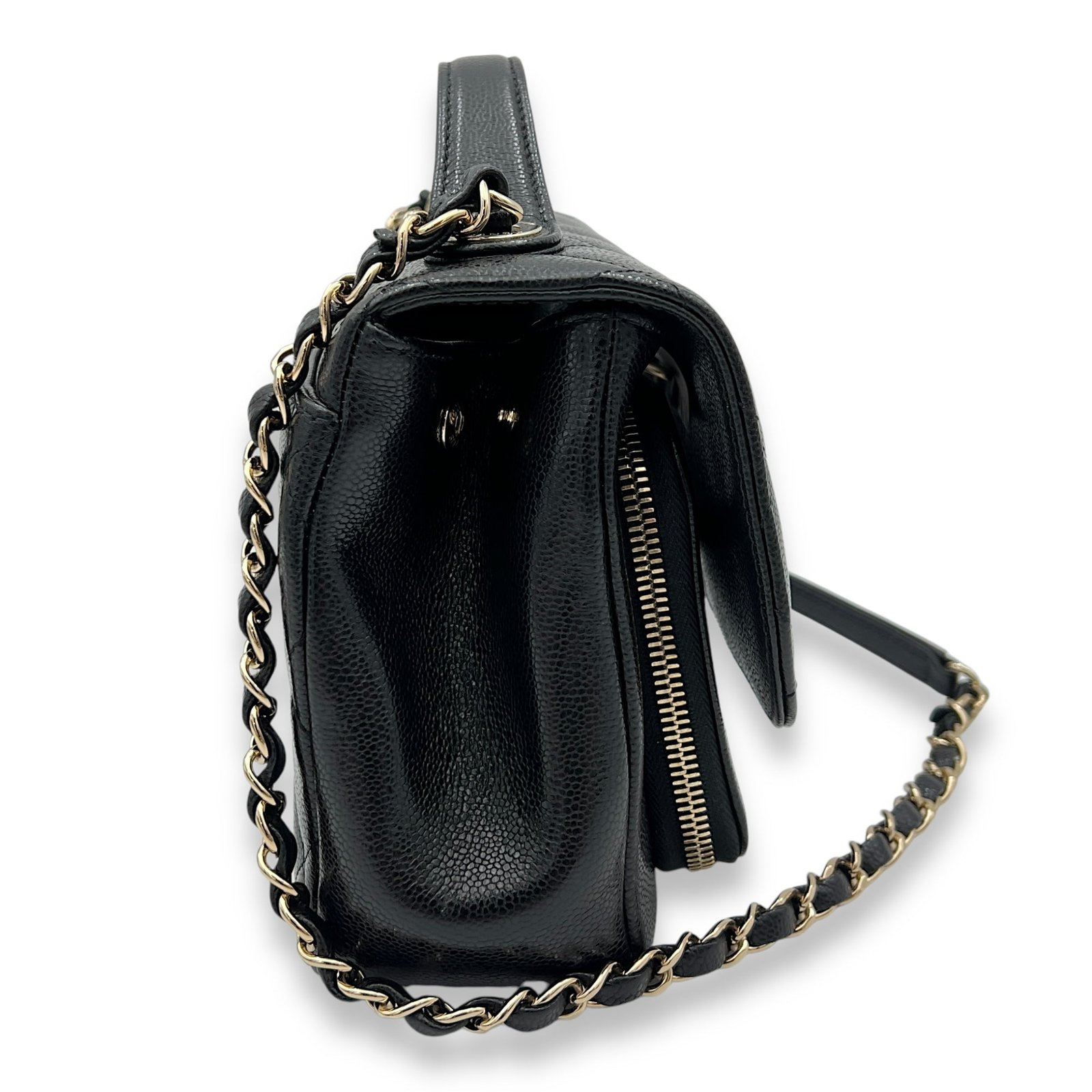 Business Affinity Medium Top handle bag in Caviar leather, Gold Hardware - Image 3