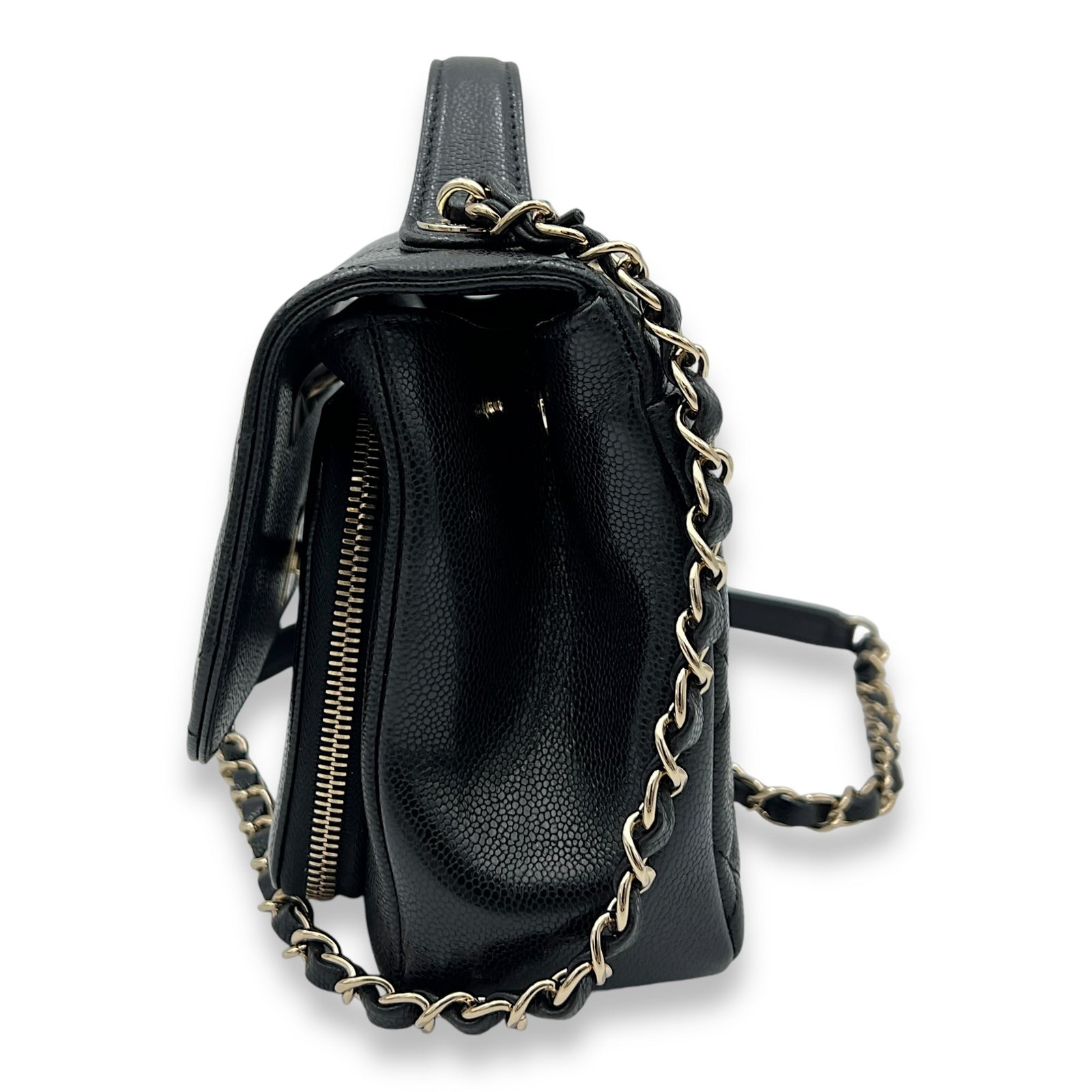 Business Affinity Medium Top handle bag in Caviar leather, Gold Hardware - Image 4