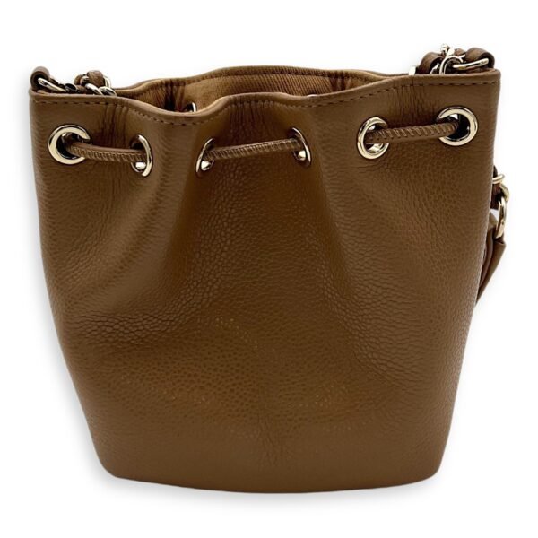 Business Affinity Mini Brown Bucket Bag in Caviar Leather, Gold hardware - Image 2