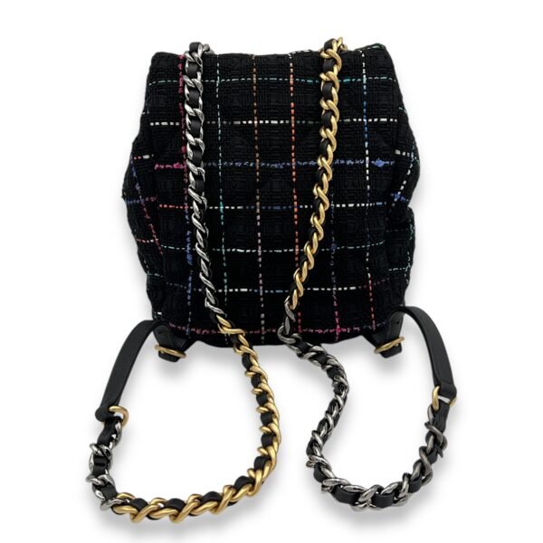 C19 Backpack Black in Tweed, Mixed hardware - Image 2