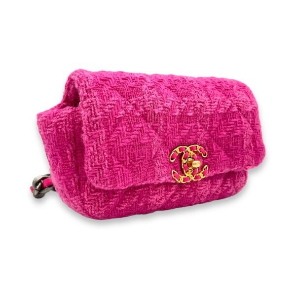 C19 Belt Bag Pink in Tweed, Mixed hardware - Image 3