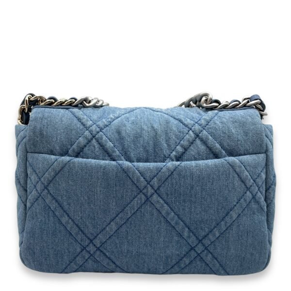 C19 Flap Small Light Blue Crossbody Bag in Denim, 3-Tone hardware - Image 2