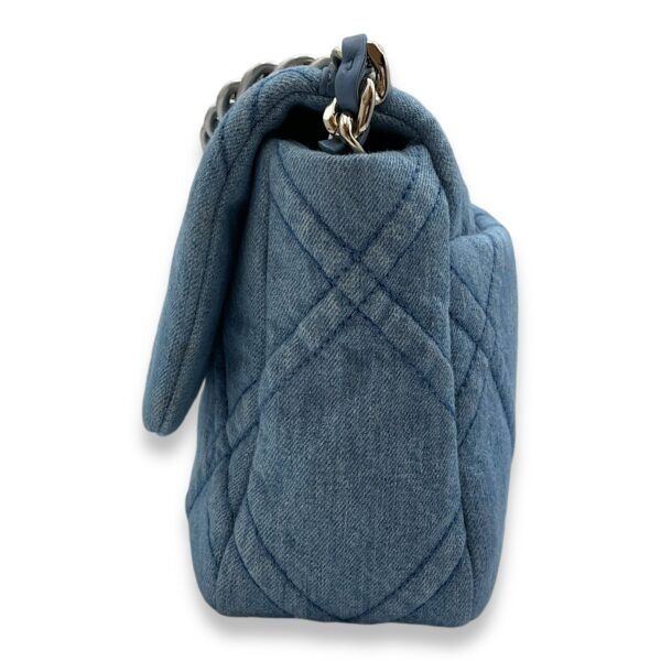 C19 Flap Small Light Blue Crossbody Bag in Denim, 3-Tone hardware - Image 3