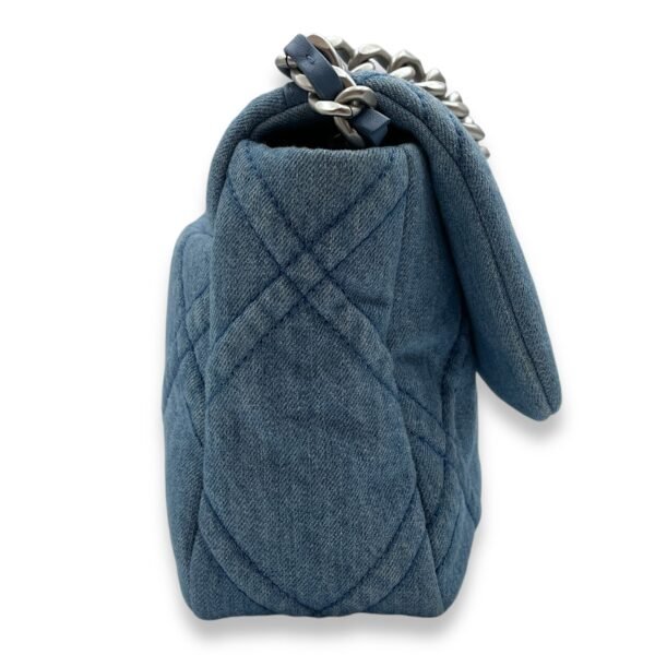 C19 Flap Small Light Blue Crossbody Bag in Denim, 3-Tone hardware - Image 4