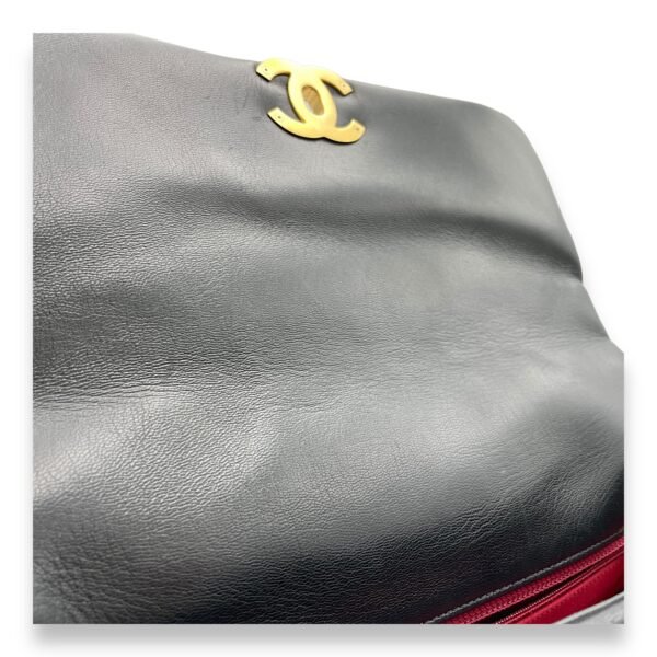C19 Large Black Crossbody Bag in Goat Leather, Gold hardware - Image 10
