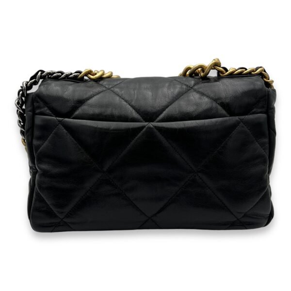 C19 Large Black Crossbody Bag in Goat Leather, Gold hardware - Image 2