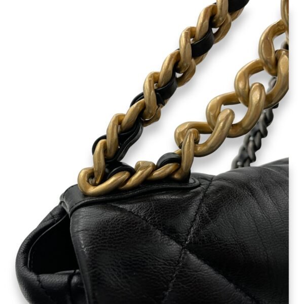 C19 Large Black Crossbody Bag in Goat Leather, Gold hardware - Image 8