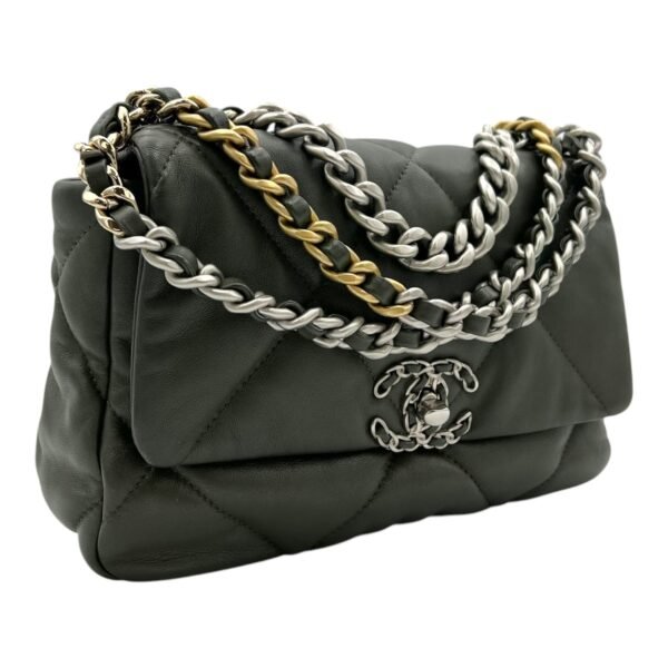 C19 Shoulder Bag Small Green in Lambskin, Mixed hardware - Image 2