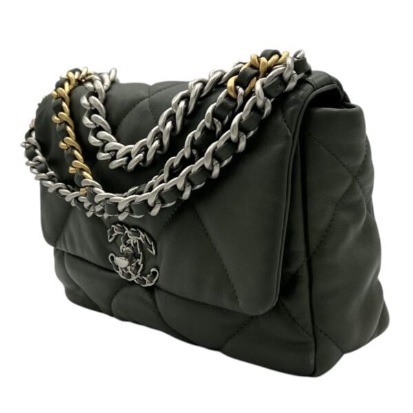 C19 Shoulder Bag Small Green in Lambskin, Mixed hardware - Image 3