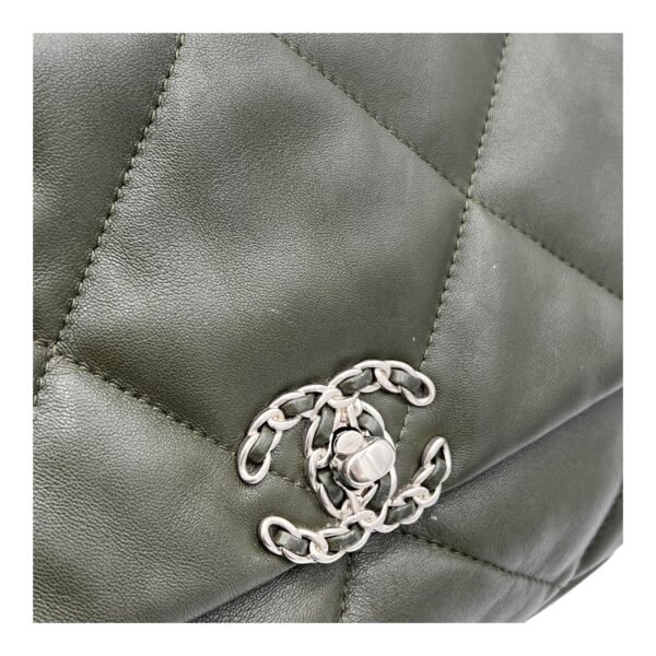 C19 Shoulder Bag Small Green in Lambskin, Mixed hardware - Image 8