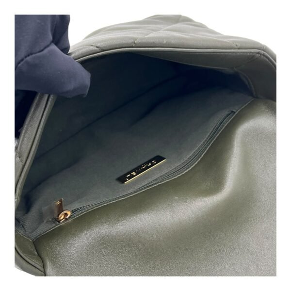 C19 Shoulder Bag Small Green in Lambskin, Mixed hardware - Image 9