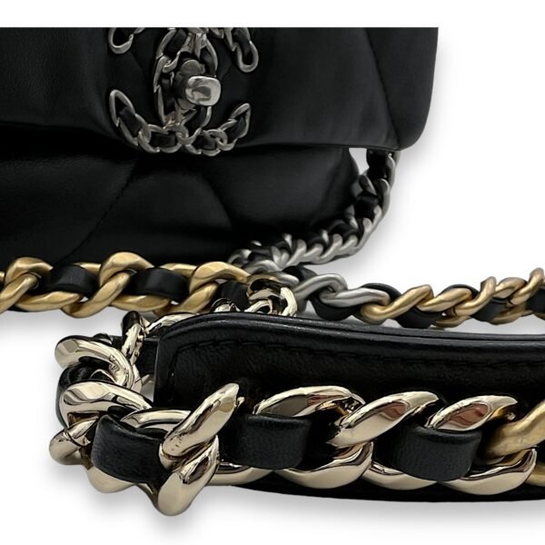 C19 Small Black Shoulder Bag in Lambskin, Silver hardware - Image 10