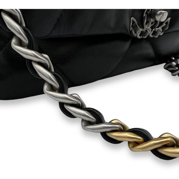 C19 Small Black Shoulder Bag in Lambskin, Silver hardware - Image 11