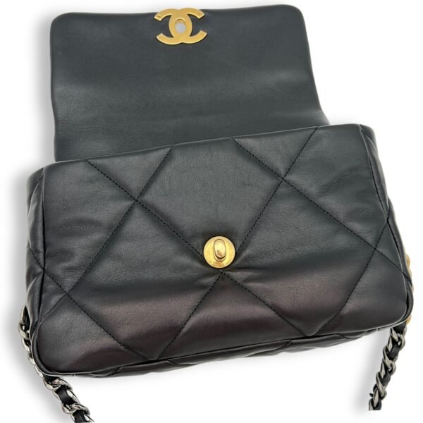 C19 Small Black Top Handle Bag in Lambskin, Mixed hardware - Image 8