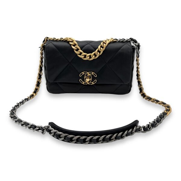 C19 Small Black Top Handle Bag in Lambskin, Mixed hardware - Image 9