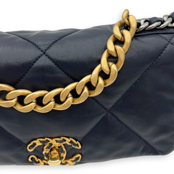C19 Small Blue Shoulder Bag in Lambskin, Mixed hardware - Image 10