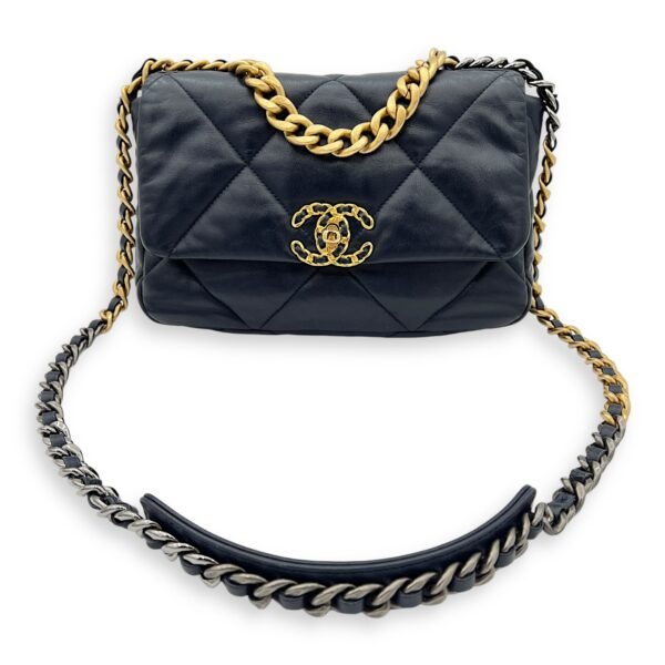 C19 Small Blue Shoulder Bag in Lambskin, Mixed hardware - Image 11