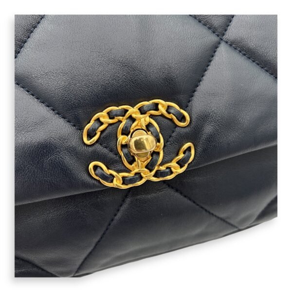 C19 Small Blue Shoulder Bag in Lambskin, Mixed hardware - Image 7