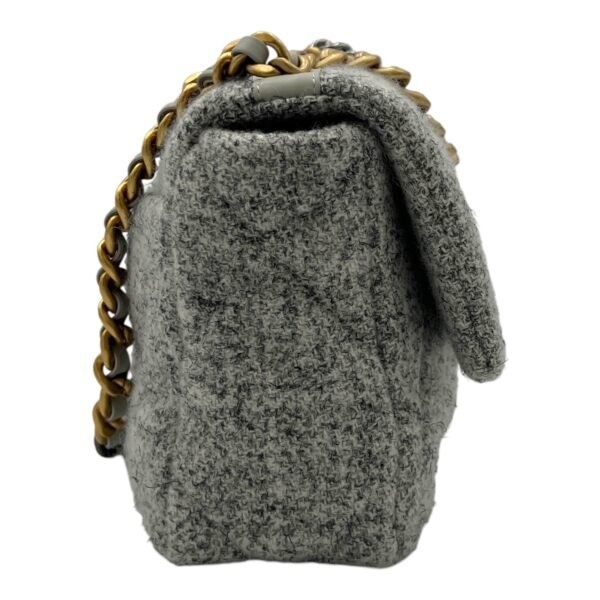 C19 Small Grey Shoulder Bag in Tweed, Gold hardware - Image 3