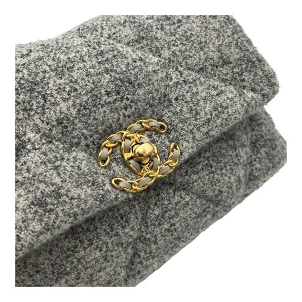 C19 Small Grey Shoulder Bag in Tweed, Gold hardware - Image 6
