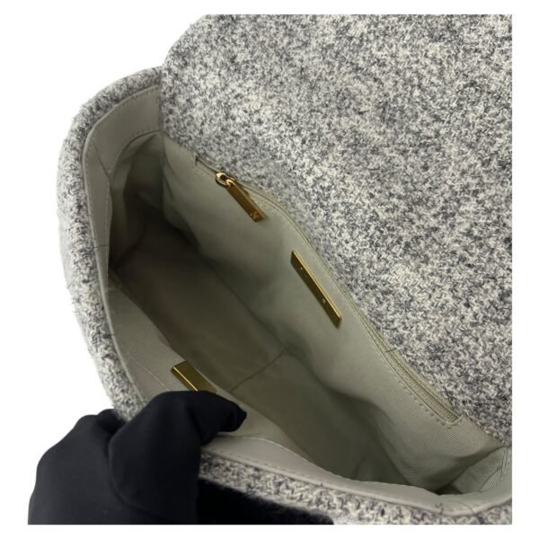 C19 Small Grey Shoulder Bag in Tweed, Gold hardware - Image 8