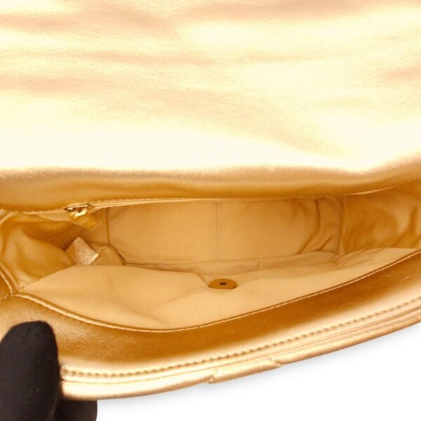 C19 Small Metallic Gold Crossbody Bag in Lambskin, 3-Tone hardware - Image 11