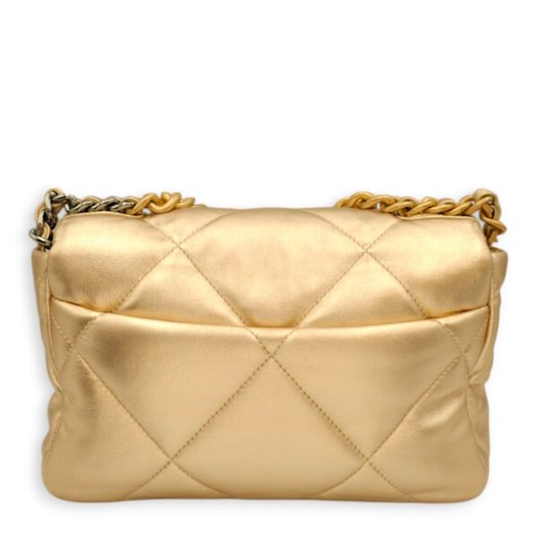C19 Small Metallic Gold Crossbody Bag in Lambskin, 3-Tone hardware - Image 3