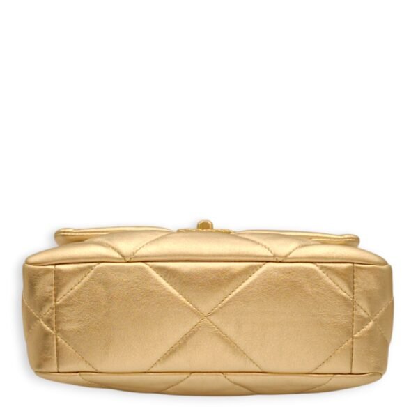 C19 Small Metallic Gold Crossbody Bag in Lambskin, 3-Tone hardware - Image 6