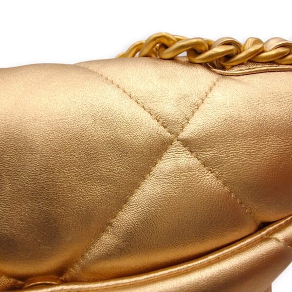 C19 Small Metallic Gold Crossbody Bag in Lambskin, 3-Tone hardware - Image 9