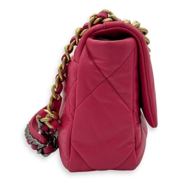 C19 Small Pink Crossbody Bag in Goat Leather, Mixed hardware - Image 3