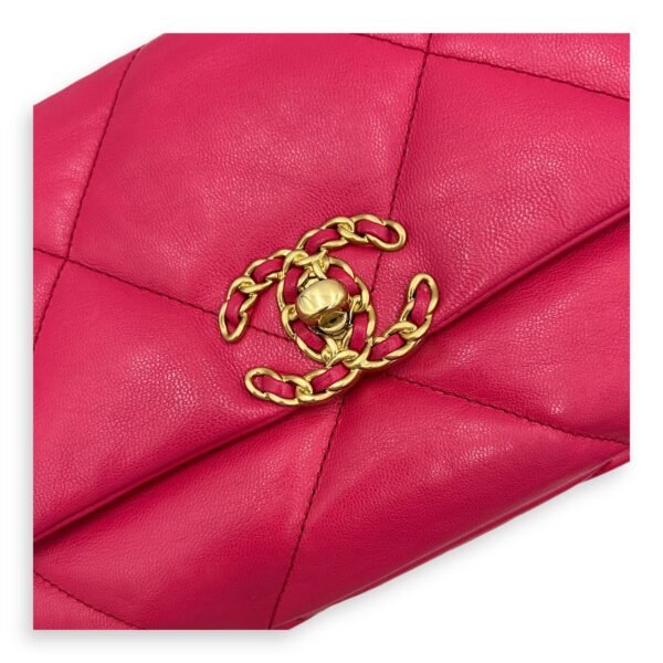C19 Small Pink Crossbody Bag in Goat Leather, Mixed hardware - Image 8