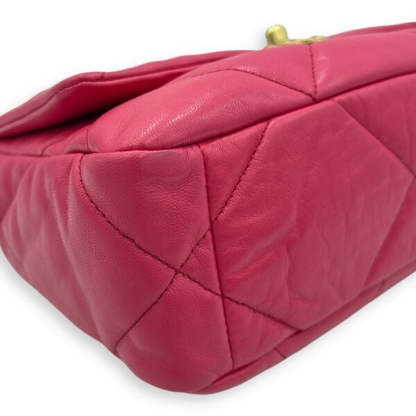 C19 Small Pink Crossbody Bag in Goat Leather, Mixed hardware - Image 9
