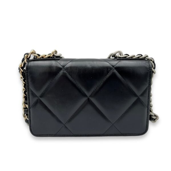C19 Wallet On Chain Black in Lambskin, Silver hardware - Image 2