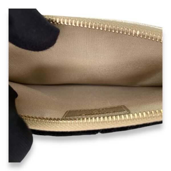 CC Black Pouch in Velvet, Gold hardware - Image 10