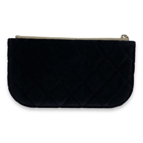CC Black Pouch in Velvet, Gold hardware - Image 2