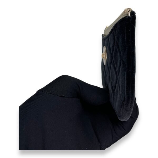 CC Black Pouch in Velvet, Gold hardware - Image 3
