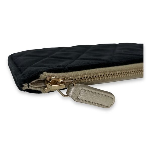 CC Black Pouch in Velvet, Gold hardware - Image 6