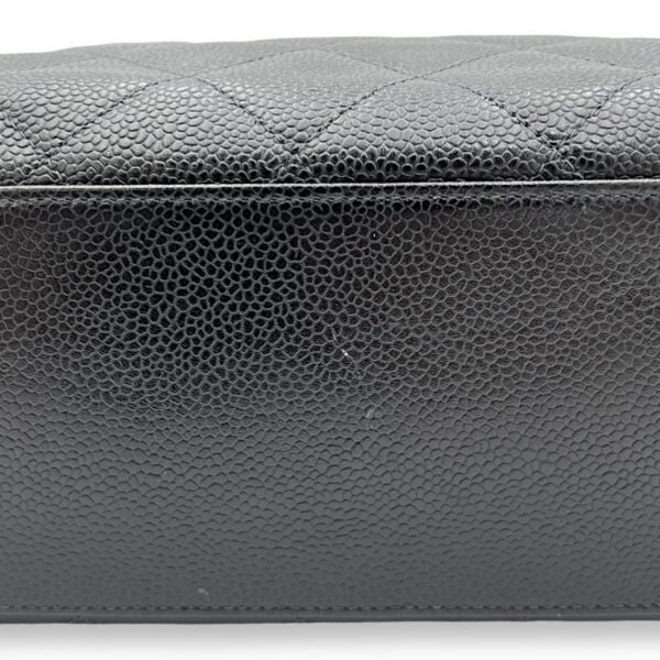 CC Black Tote Bag in Caviar Leather, Silver hardware - Image 7