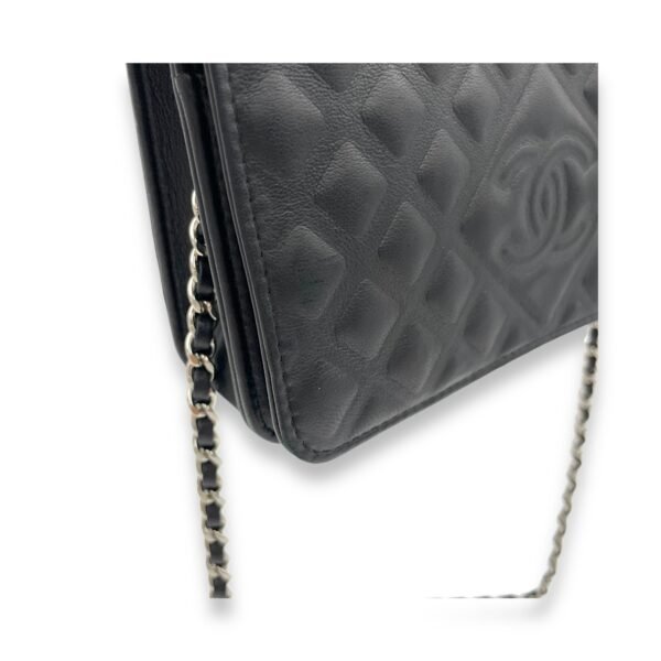 CC Black Wallet On Chain in Lambskin, Silver hardware - Image 10