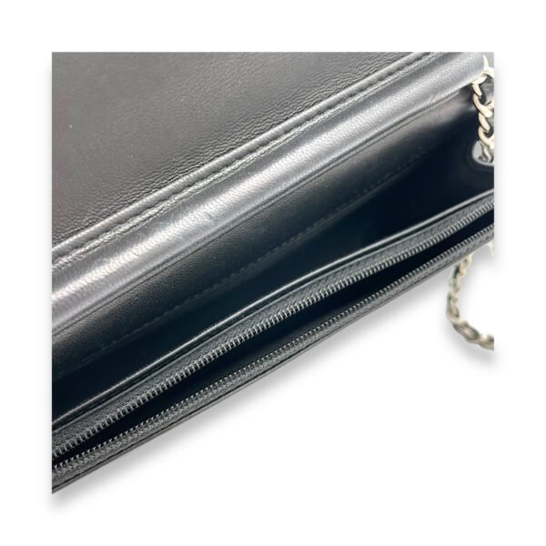 CC Black Wallet On Chain in Lambskin, Silver hardware - Image 11