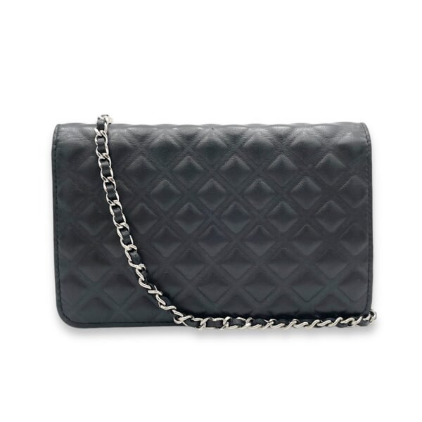 CC Black Wallet On Chain in Lambskin, Silver hardware - Image 2