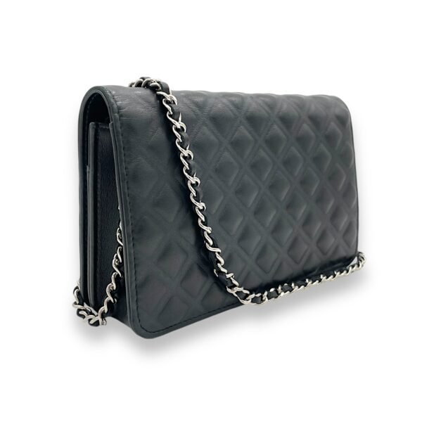 CC Black Wallet On Chain in Lambskin, Silver hardware - Image 4