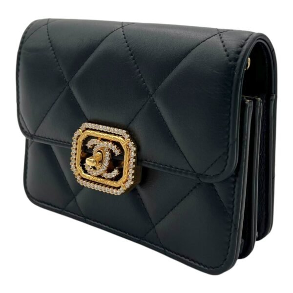 CC Clutch Black in Lambskin, Gold hardware - Image 3